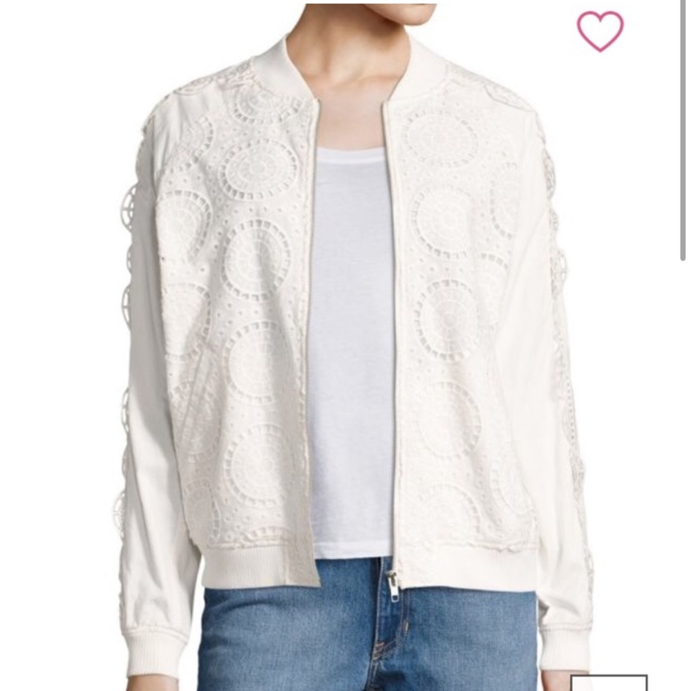 Opening Ceremony Broderie Anglaise Bomber Jacket Women’s in Off White/Ivory